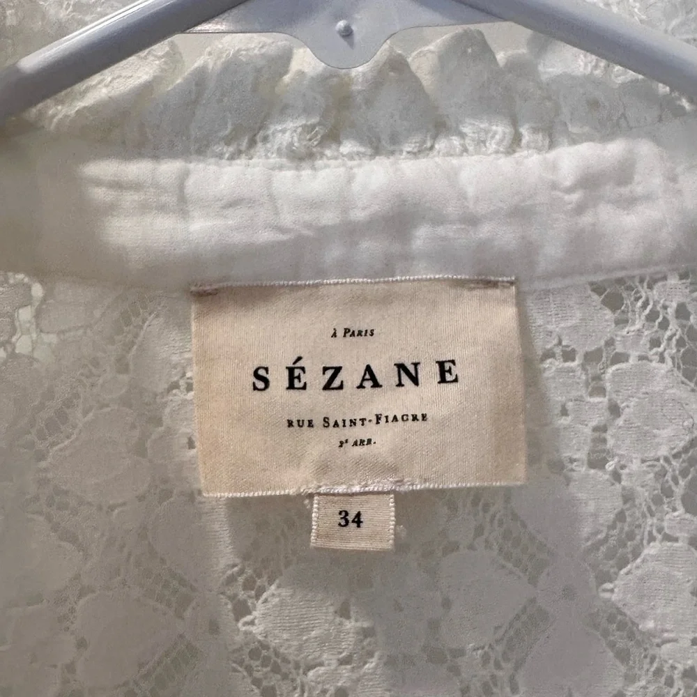 Sezane White Lace Blouse - Picture 13 of 14